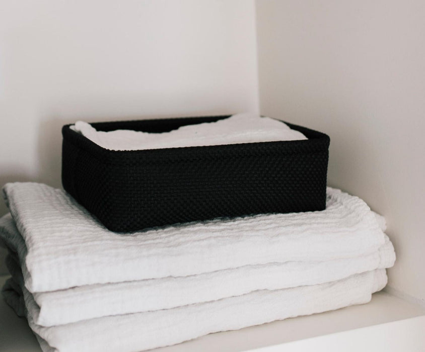 ANDREA HOUSE BA70168 Set De 2 Cestas Para El Cuarto De Baño De Tela Negra