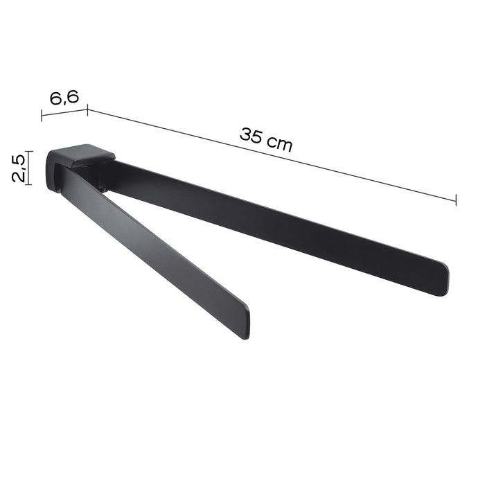 GEDY PI231400100 PIRENEI Double Towel Rack Matte Black