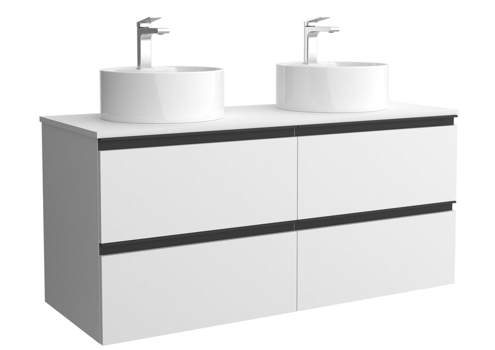 SALGAR 115955 BEQUIA METAL Mueble de Baño 2 pozas Porcelana 120cm Blanco Mate