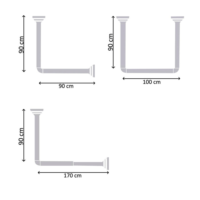 ARCOBAÑ 30BCBAN  Barra Cortinas Blanca Angular