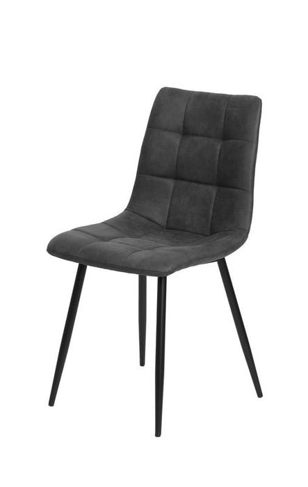 FURNITURE STYLE FS7094PIZAMCF IVY Pack 4 Microfiber Dining Chairs Gray Color
