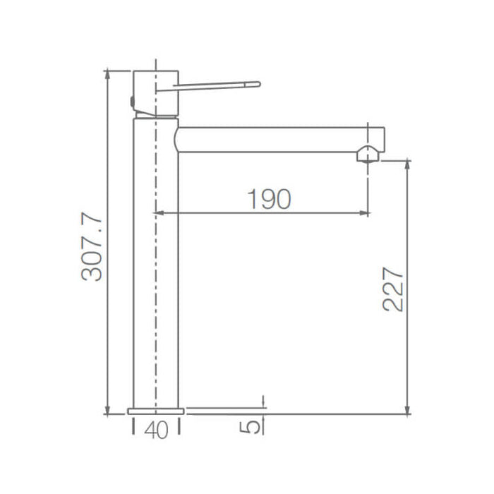 IMEX BDYS045-3 MILOS STICK High Chrome Sink Faucet