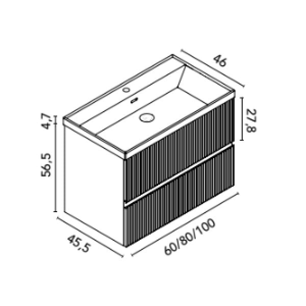 ROYO VORA Mueble 2C+Lavabo Cairo Habana Mate