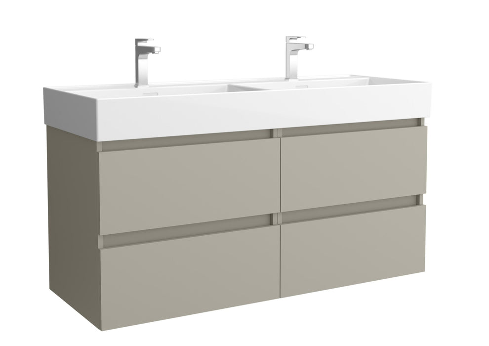 SALGAR 122356 BEQUIA Mueble de Baño 2 pozas Porcelana 120cm Gris mate