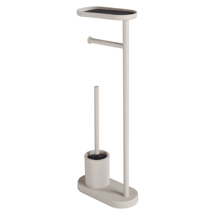 GEDY 30326600000 ELIOS Columna de pie con portarrollos, escobillero y repisa beige mate