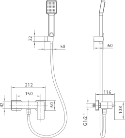 IMEX BDP048-5OC PISA Kit Ducha Monomando Oro Cepillado