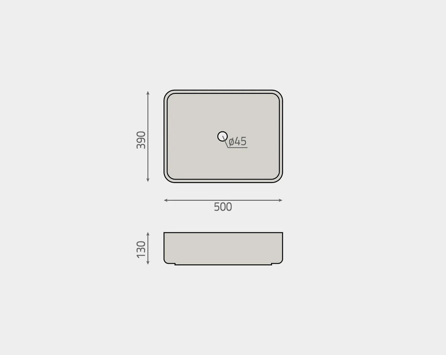 BhD 7057 DALLAS Lavabo Rectangular Travertino Sobre Encimera