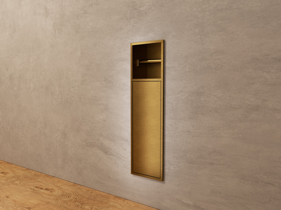 MEDIMEX HOR007/OC EGEAN Hornacina Con Puerta Y Portarrollos 17x60 Oro Cepillado