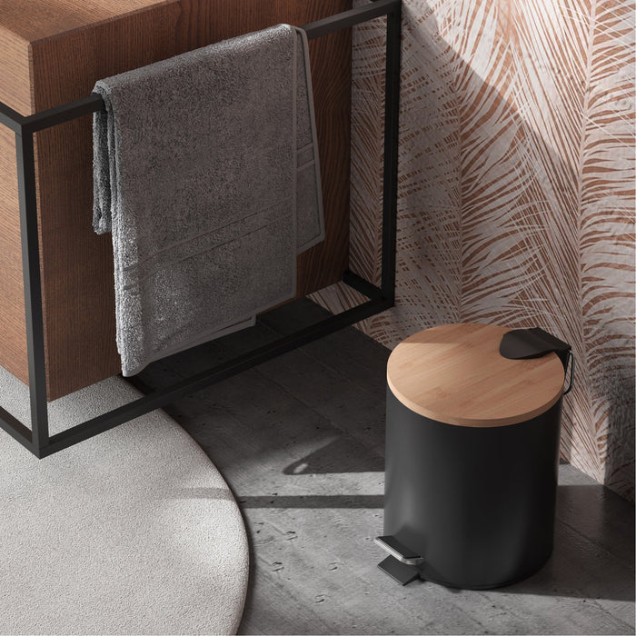 GEDY 14094100000 KENTA Soft Close 5 Liter Natural-Matte Black Waste Bin