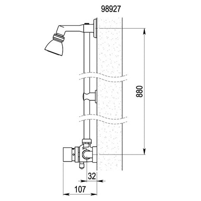PRESTO ALPA 90 ARTE Conjunto Rociador Orientable Sin Válvula Vaciado Cromo