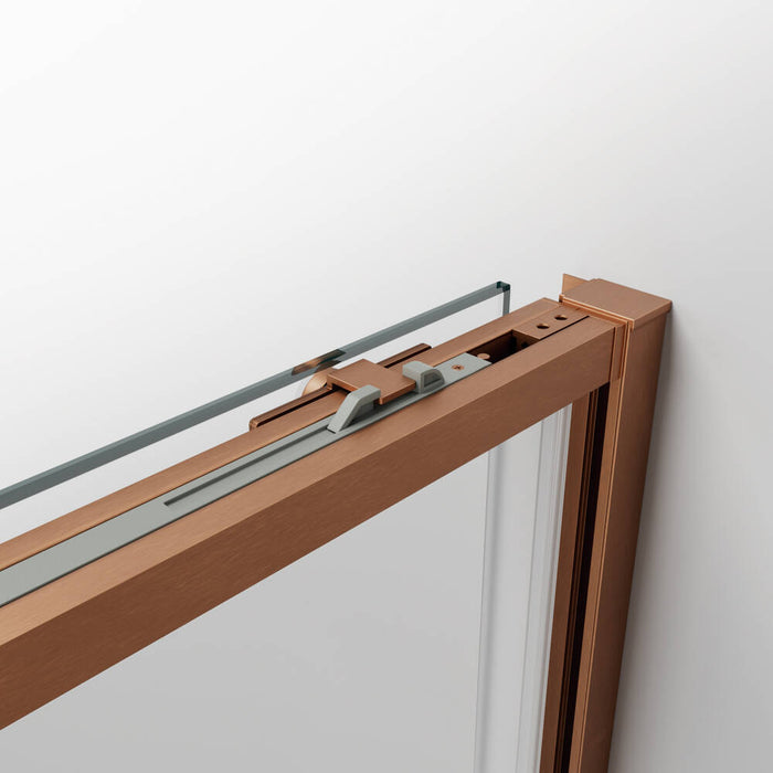 GME TWENTY Mampara Lateral Fijo Ducha 2F+1C Cobre Transparente