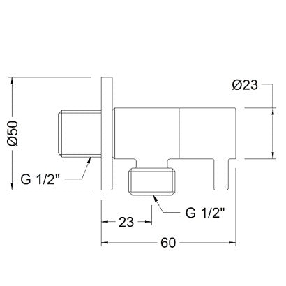 GENEBRE 3110 04 52 Válvula De Escuadra Redonda 1/2"x1/2" Acero Cepillado