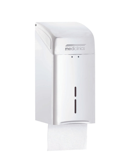 MEDICLINICS DTH100 Wall-Mounted Hygienic Wipes Dispenser in White Finished Steel