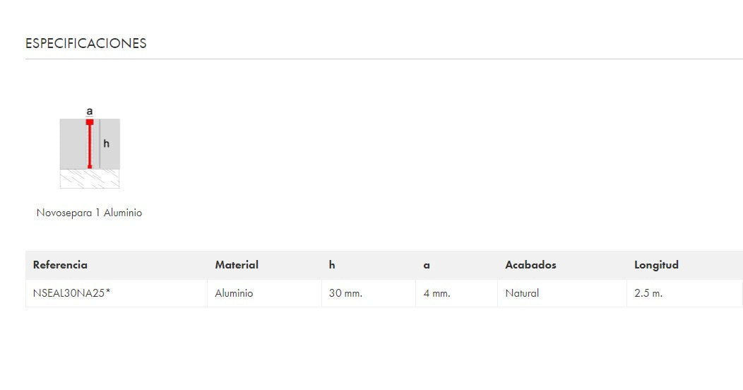 EMAC NOVOSEPARA-1 Perfil Aluminio