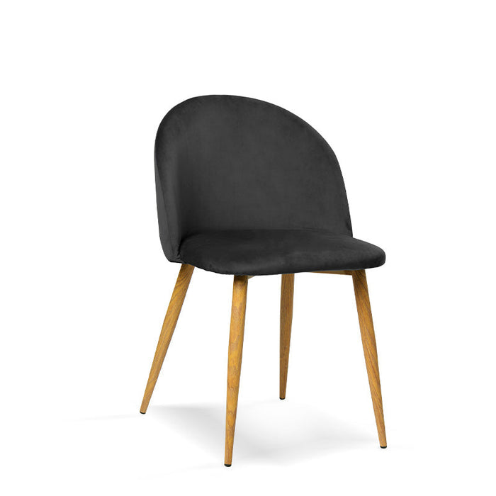 FURNITURE STYLE FS7003NEGRVEL MERCEDES Pack 4 Sillas de Comedor Terciopelo Color Negro