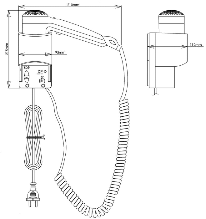 MEDICLINICS SC0030 White Hair Dryer with Plug