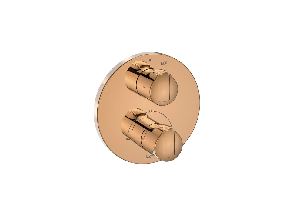 ROCA A5A0D09RG0 T-1000 ROUND Grifo Termostático Empotrable para Baño-Ducha Oro Rosa