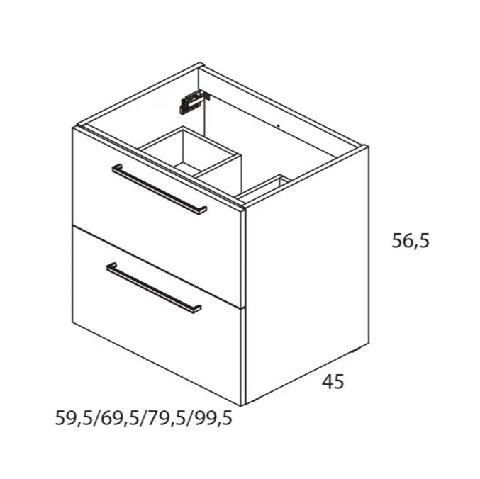 ROYO EASY Mueble+Lavabo Suspendido Nogal Arenado