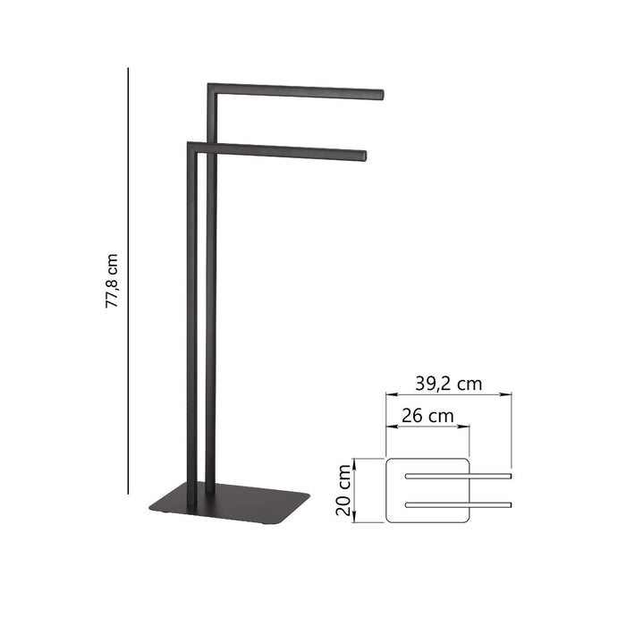 GEDY 13311400000 FELIX Toallero y Columna de Pie Negro Mate
