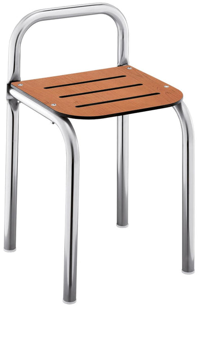 BELTRAN 2702 HANDLES Stool With Backrest Stainless Steel Tube Cherry Seat