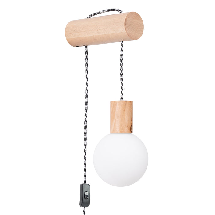 SOLLUX SL.1645 Lámpara de pared NIBMI G9 con interruptor madera natural/blanco/negro