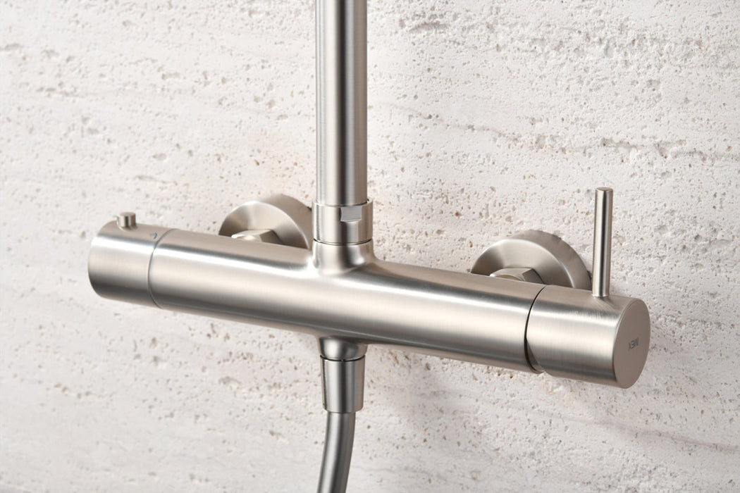 IMEX BDM039/NQ MONZA Grifo Gran Ducha Monomando Telescópico Color Níquel Cepillado