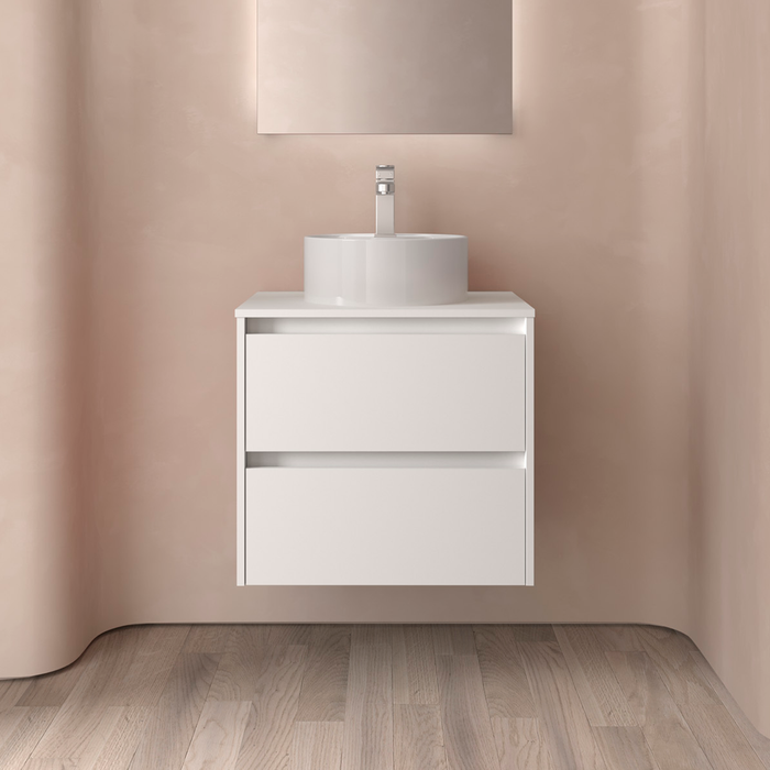 SALGAR NOJA Mueble de Baño con Tapa Encimera 2 Cajones Color Blanco Mate