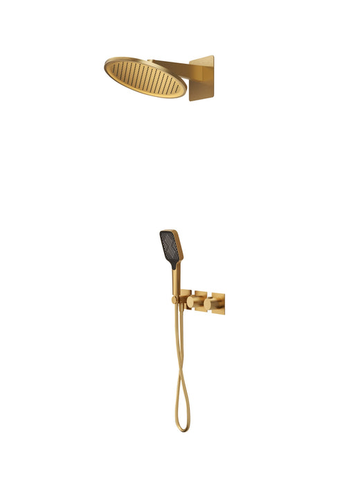 IMEX GTI067/OC INARI Conjunto Grifería Termostatico Empotrado Oro Cepillado