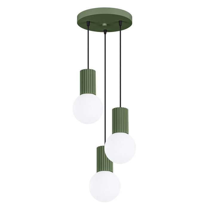 SOLLUX SL.1725 HALO Lámpara Colgante 3p Verde Oliva