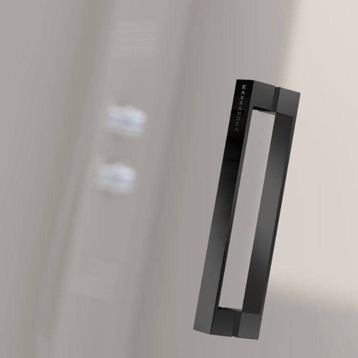 KASSANDRA NARDI Shower Screen Front Hinged Door Without Frame Matte Black Transparent Closure