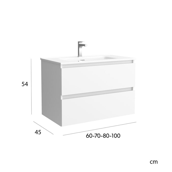 SALGAR BEQUIA Mueble de Baño con Lavabo Color Blanco Mate