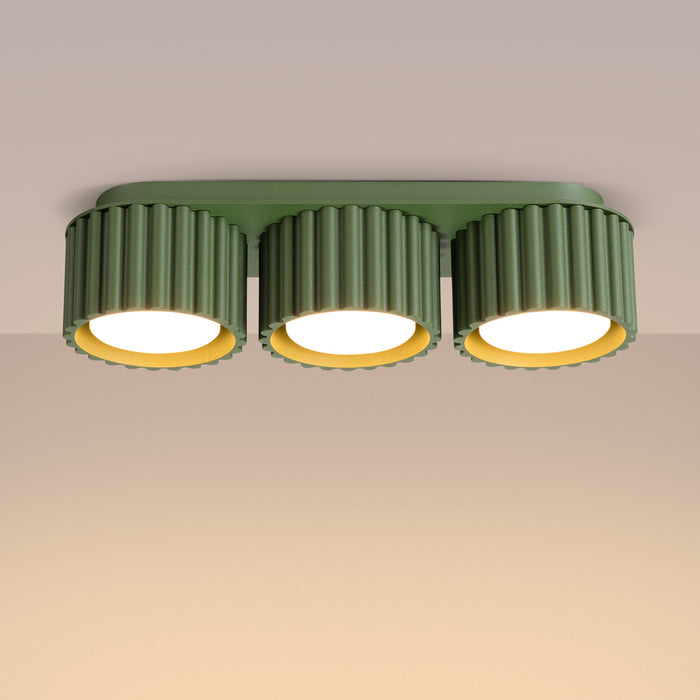SOLLUX SL.2631 Plafón AURA 3 verde oliva Gx53