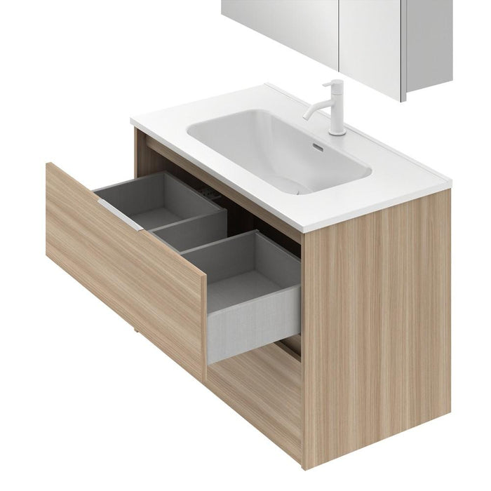 AMIZUVA C0073837 SUKI Conjunto Completo 2 Cajones 80 Nogal Arenado