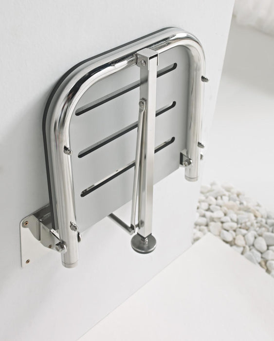 BELTRAN 2614 ASIDEROS Asiento Plato Ducha Con Pata Inox Asiento Blanco