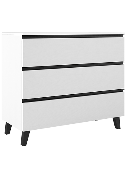 VISOBATH GRANADA Complete Bathroom Furniture Set 3 Drawers White Ada Matte Color Black Handle