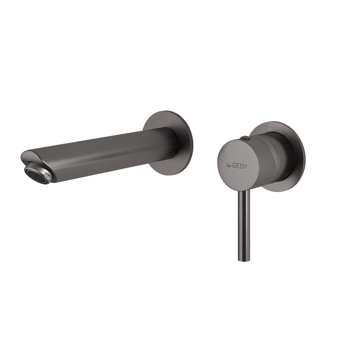 GEDY MXGA0781000 GARDA Grifo de pared para lavabo gun metal