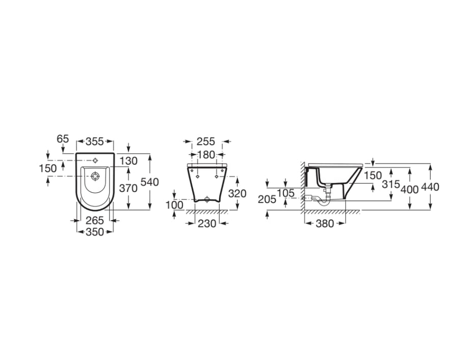 ROCA A3570N6000 THE GAP ROUND Wall Hung Bidet With Lid