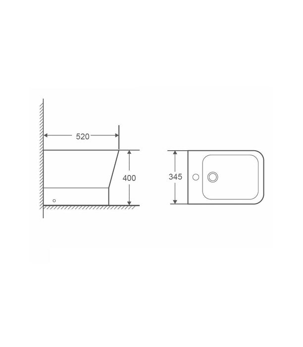 BATHME B010241 URBAN Bidé Compacto Blanco