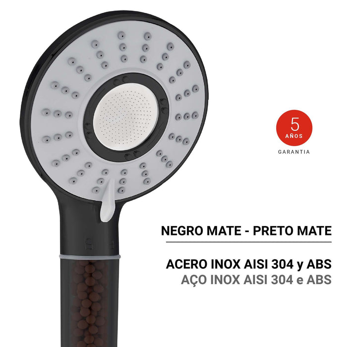 GEDY GYHS1040830 TOP 08 PURE Teleducha Negro Mate