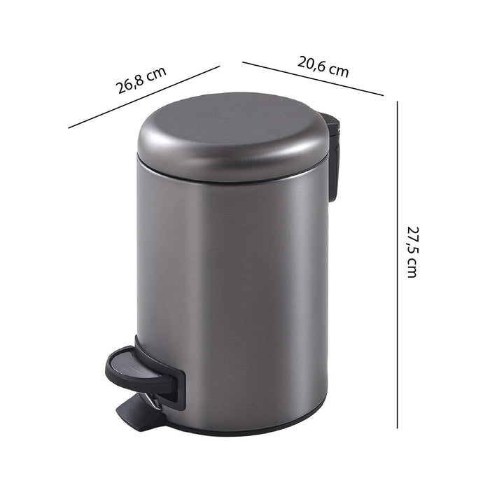 GEDY 33098100000 POTTY Papelera Gun Metal