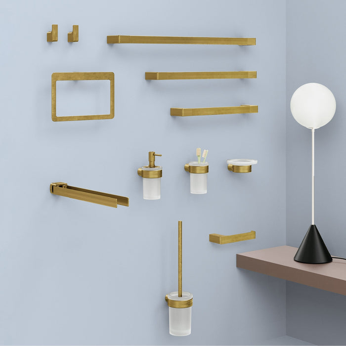 GEDY PI330388000 PIRENEI Matte Gold Toilet Brush Holder