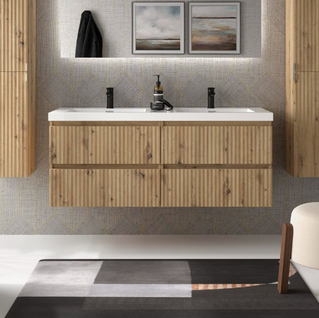 SALGAR 121750 KIRA Mueble+Lavabo TOSCANA 140cm Roble