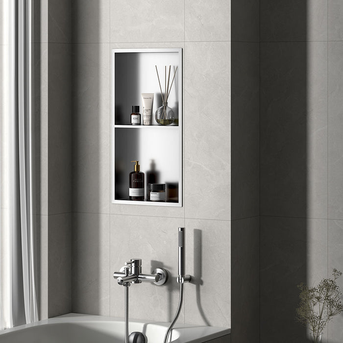 LLAVISAN L139164 Hornacina De Ducha Rectangular Niquel Cepillado 60X30