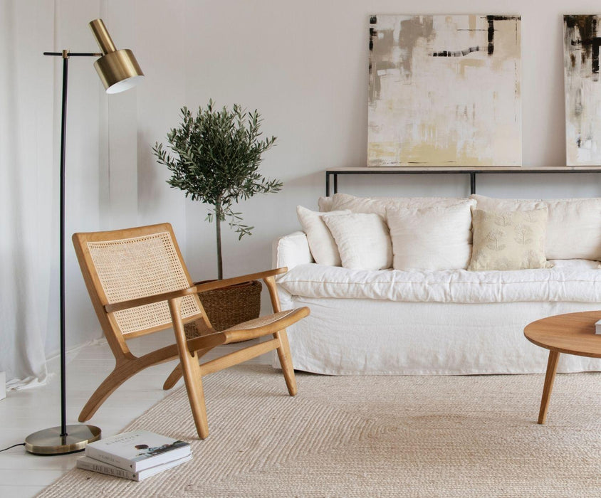 ANDREA HOUSE IL19087 Lámpara Pie Latón/Negro 37,5x23x150 CM