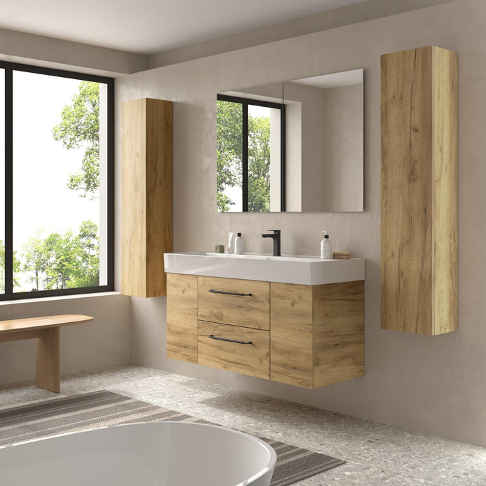 SALGAR 116105 MORAI PLUS Mueble de Baño 1 poza Porcelana 120cm Roble