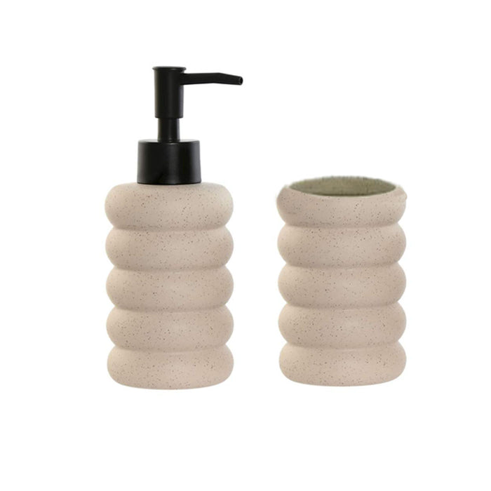 ARCOBAÑ FCVIENABEI  Set Dosificador/dispensador Jabón + Vaso Beige Viena