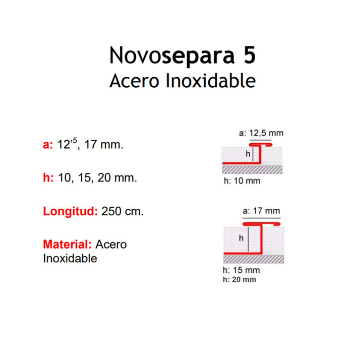 EMAC NOVOSEPARA-5 Perfil Inox Alto Brillo