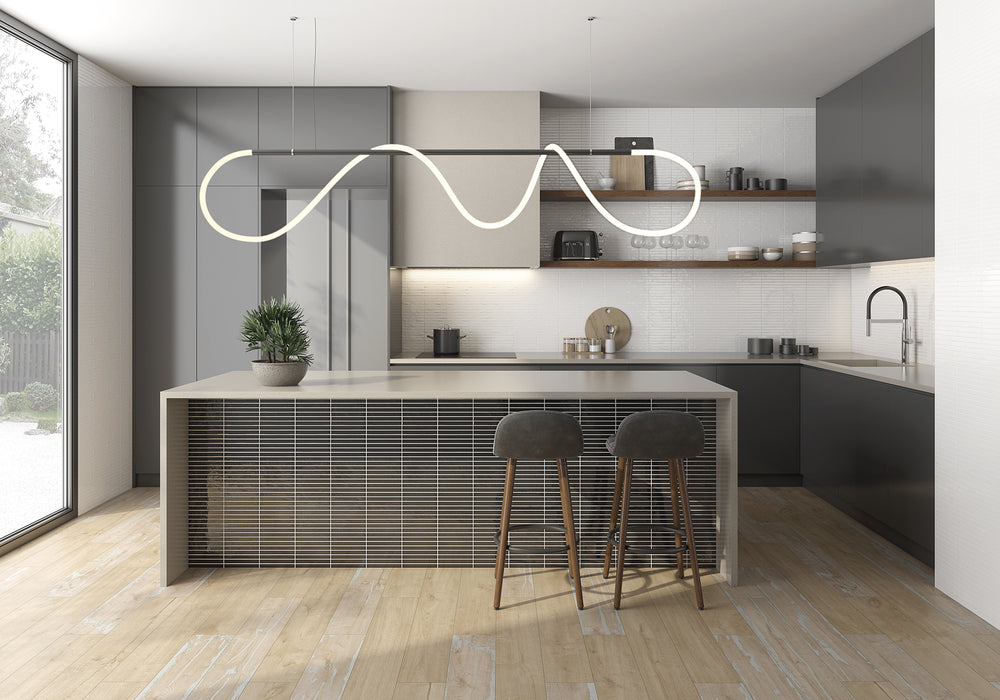 LA PLATERA PENCIL KROMO BLACK 35x35 Azulejo Pasta Blanca