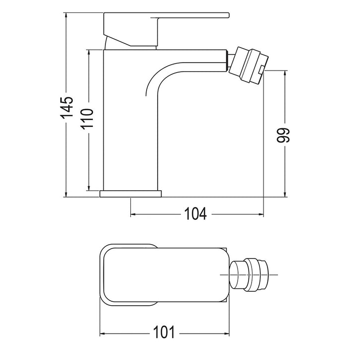 LLAVISAN L159754 CHEROKEE Monomando Bidet Black