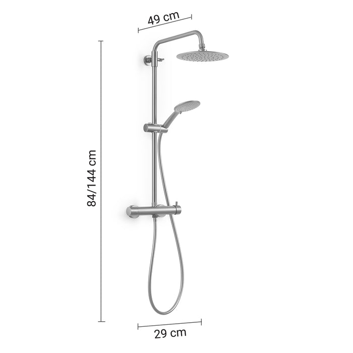 GEDY GYSC1025460 STAR PLUS 04 Columna monomando de ducha extensible 92-146 cm cepillado